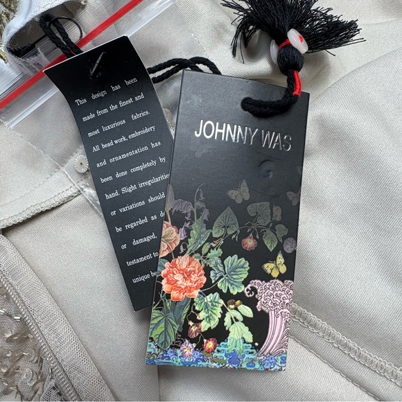 NWT Johnny Was Champagne Beaded Mesh Dress Size 4 Cocktail Party Evening Event - Picture 13 of 14